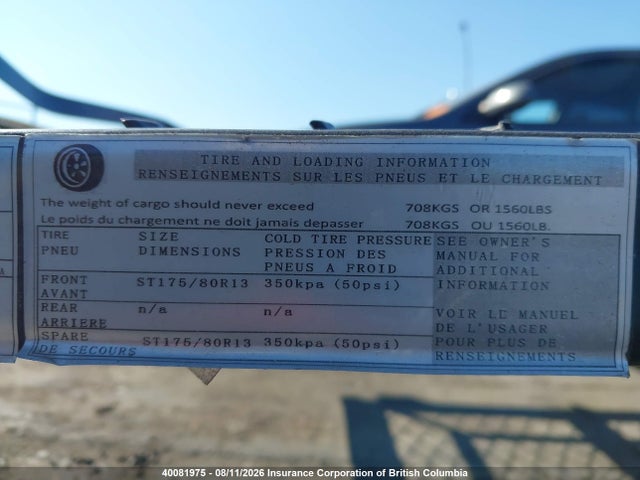 40081975 :رقم المزاد ، L0HZ1A818MA000085 vin ، 2021 Changzhou Zhongmao Machinery Co. Ltd Ac001a 5x8 مزاد بيع