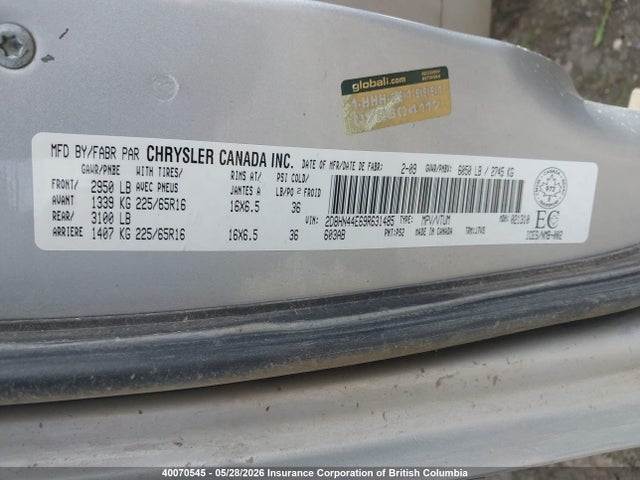 40070545 :رقم المزاد ، 2D8HN44E69R631485 vin ، 2009 Dodge Grand Caravan Se مزاد بيع