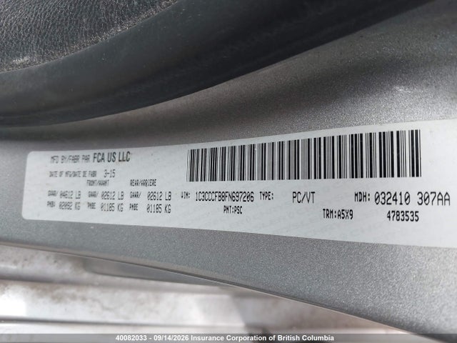 1C3CCCFB8FN697206 Chrysler 200