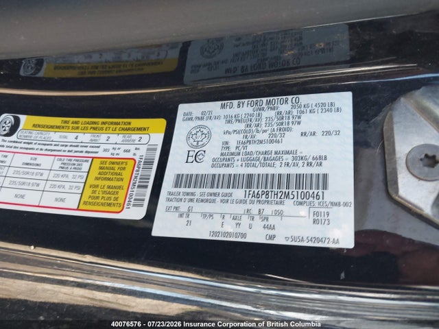 Ford Mustang 2021 1FA6P8TH2M5100461 Image 9