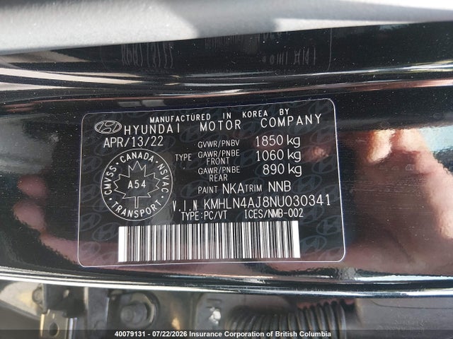 Продажа на аукционе авто 2022 Hyundai Elantra Hybrid Ultimate, vin: KMHLN4AJ8NU030341, номер лота: 40079131