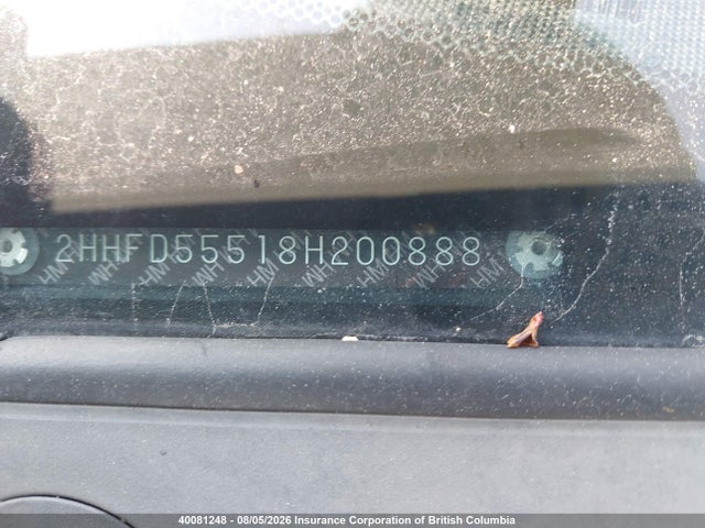 40081248 :رقم المزاد ، 2HHFD55518H200888 vin ، 2008 Acura Csx مزاد بيع
