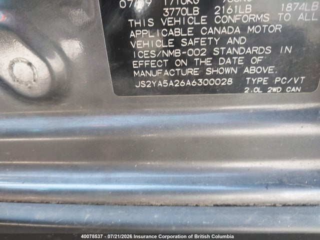 Aukcja sprzedaży 2010 Suzuki Sx4 Jx, vin: JS2YA5A26A6300028, numer aukcji: 40078537