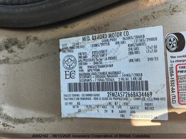 2006 Ford Freestar Sport მანქანა იყიდება აუქციონზე, vin: 2FMZA57266BA34469, აუქციონის ნომერი: 40082182