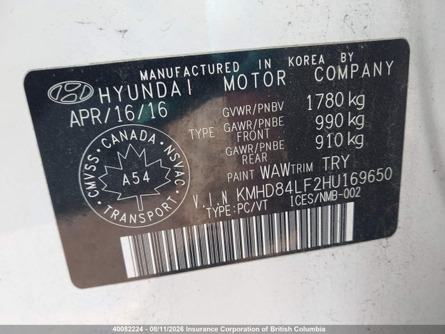 Auction sale of the 2017 Hyundai Elantra Gl, vin: KMHD84LF2HU169650, lot number: 40082224