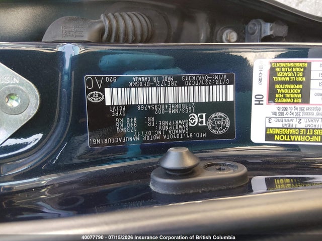 Aukcja sprzedaży 2017 Toyota Corolla L/le/xle/se/xse, vin: 2T1BURHE4HC954768, numer aukcji: 40077790