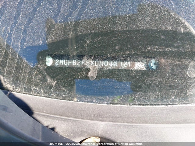 40071565 :رقم المزاد ، 2HGFB2F5XDH043721 vin ، 2013 Honda Civic Lx مزاد بيع