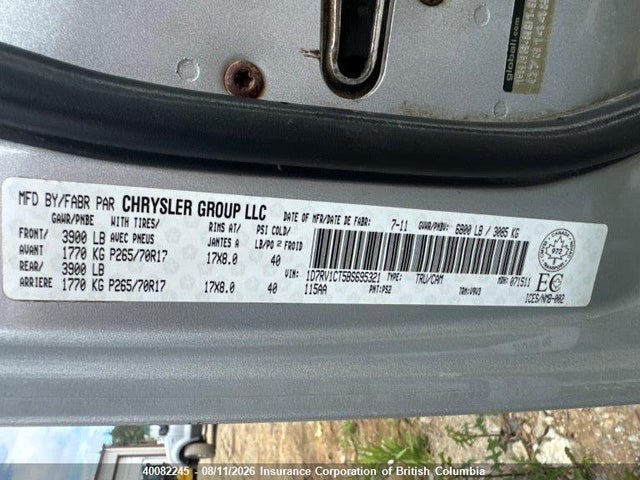 40082245 :رقم المزاد ، 1D7RV1CT5BS695321 vin ، 2011 Dodge Ram 1500 مزاد بيع