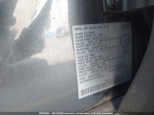 Audi Q7 2017 WA1WAAF79HD014141 Image 9