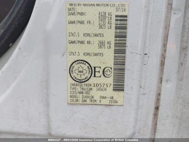 Nissan NV 2014 1N6BF0LYXEN105757 Image 9