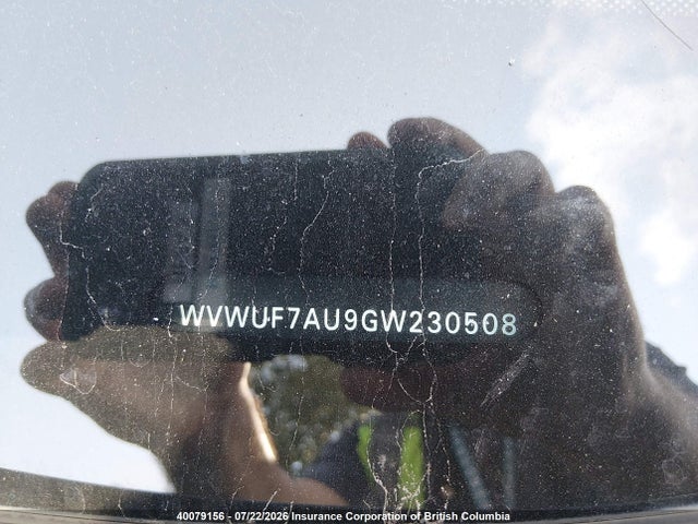 WVWUF7AU9GW230508 Volkswagen Golf R
