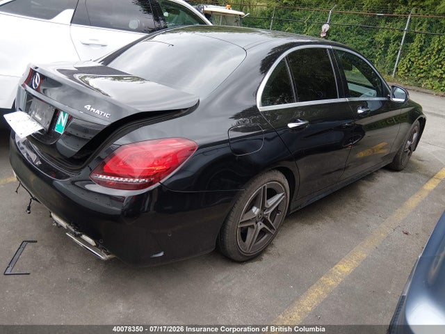 2019 Mercedes-benz C 300 4matic მანქანა იყიდება აუქციონზე, vin: 55SWF8EB7KU304494, აუქციონის ნომერი: 40078350