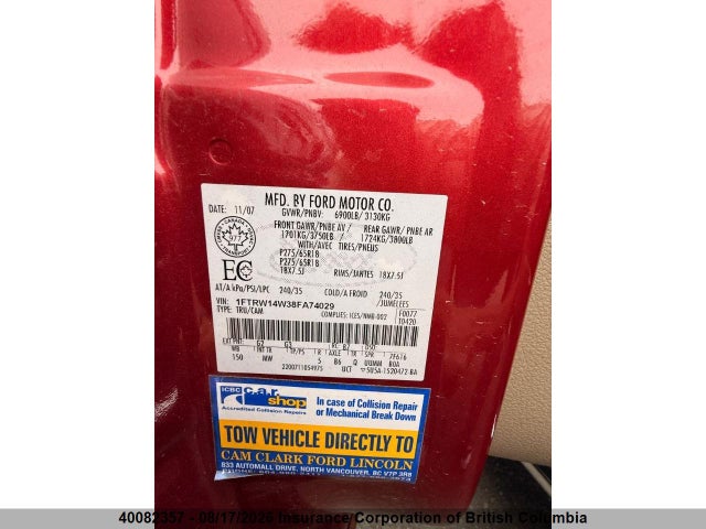Aukcja sprzedaży 2008 Ford F150, vin: 1FTRW14W38FA74029, numer aukcji: 40082357
