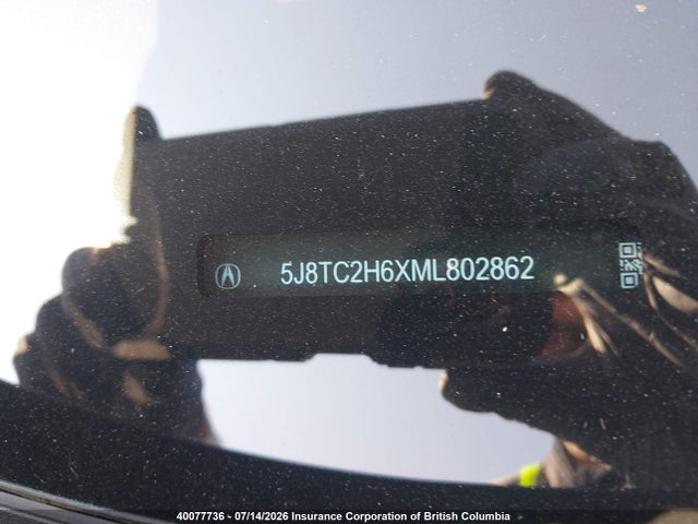 40077736 :رقم المزاد ، 5J8TC2H6XML802862 vin ، 2021 Acura Rdx A-spec مزاد بيع