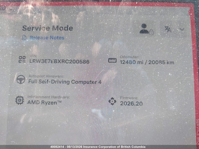 Auction sale of the 2024 Tesla Model 3, vin: LRW3E7EBXRC200586, lot number: 40082414