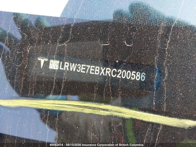 Auction sale of the 2024 Tesla Model 3, vin: LRW3E7EBXRC200586, lot number: 40082414
