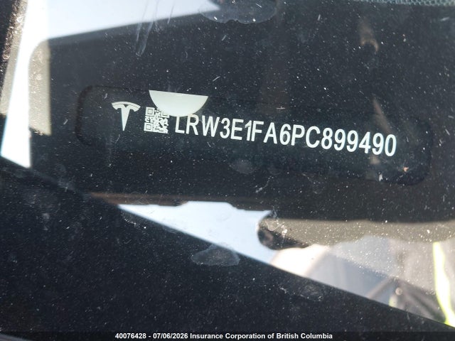 2023 Tesla Model 3 მანქანა იყიდება აუქციონზე, vin: LRW3E1FA6PC899490, აუქციონის ნომერი: 40076428