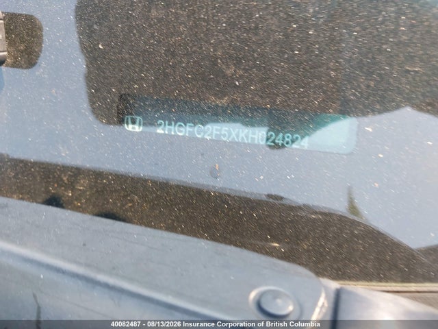 Aukcja sprzedaży 2019 Honda Civic, vin: 2HGFC2F5XKH024824, numer aukcji: 40082487