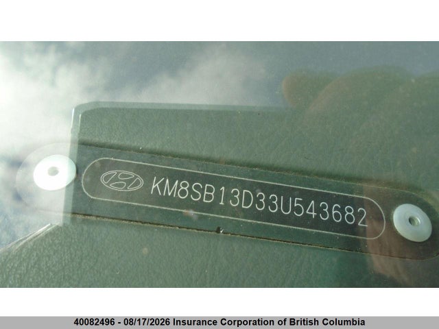 Aukcja sprzedaży 2003 Hyundai Santa Fe, vin: KM8SB13D33U543682, numer aukcji: 40082496