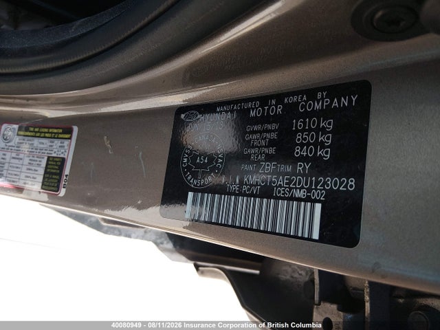 Продаж на аукціоні авто 2013 Hyundai Accent Gls/gs, vin: KMHCT5AE2DU123028, номер лоту: 40080949