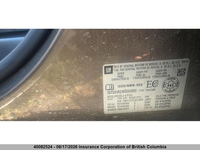 GMC Sierra K1500 Slt 2014 3GTU2VEC4EG560053 Image 15