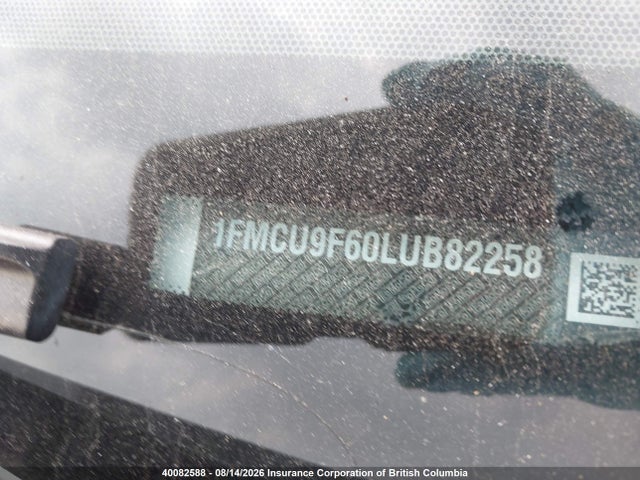 40082588 :رقم المزاد ، 1FMCU9F60LUB82258 vin ، 2020 Ford Escape S مزاد بيع