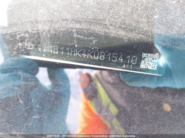 Продажа на аукционе авто 2019 Toyota Camry L/le/xle/se/xse, vin: 4T1B11HK4KU815410, номер лота: 40077830