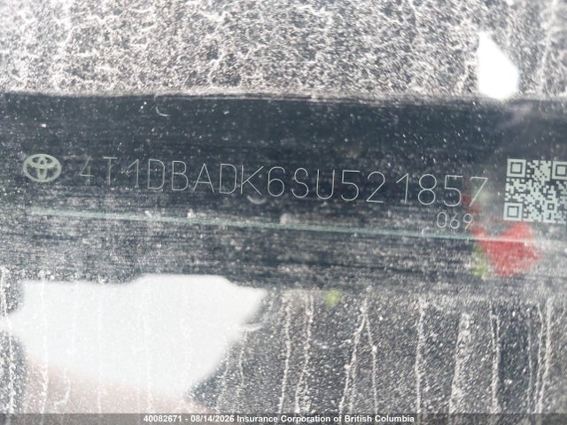 2025 Toyota Camry მანქანა იყიდება აუქციონზე, vin: 4T1DBADK6SU521857, აუქციონის ნომერი: 40082671