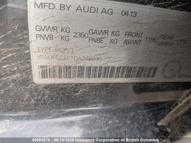 Продажа на аукционе авто 2013 Audi S4, vin: WAUFGCFL1DA246030, номер лота: 40082678