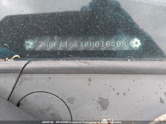 40082706 :رقم المزاد ، 2HGFA165X8H016408 vin ، 2008 Honda Civic مزاد بيع