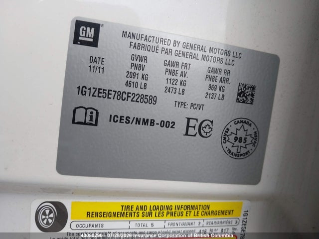 Продаж на аукціоні авто 2012 Chevrolet Malibu Ltz, vin: 1G1ZE5E78CF228589, номер лоту: 40080290