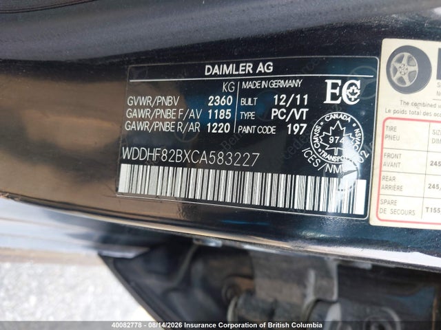 Продажа на аукционе авто 2012 Mercedes-benz E-class, vin: WDDHF82BXCA583227, номер лота: 40082778