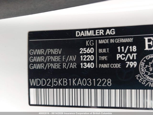Auction sale of the 2019 Mercedes-benz Cls 450 4matic, vin: WDD2J5KB1KA031228, lot number: 40082816