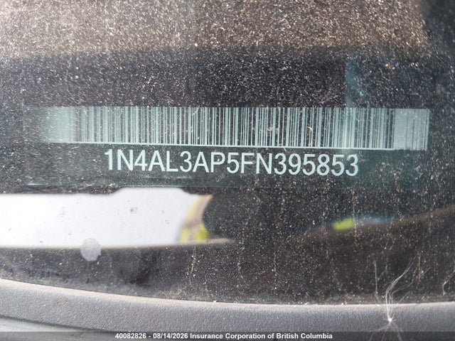 40082826 :رقم المزاد ، 1N4AL3AP5FN395853 vin ، 2015 Nissan Altima 2.5/s/sv/sl مزاد بيع