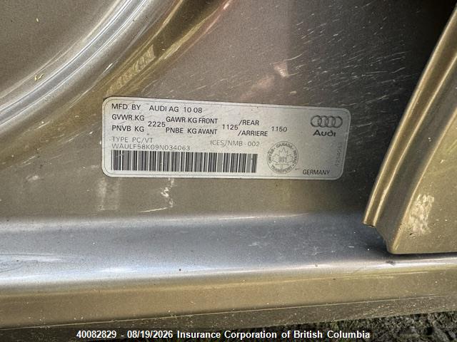 Продаж на аукціоні авто 2009 Audi A4, vin: WAULF58K09N034063, номер лоту: 40082829