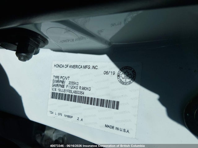 Aukcja sprzedaży 2020 Acura Tlx Technology/a-spec, vin: 19UUB1F65LA800354, numer aukcji: 40073346