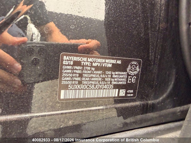 5UXKR0C58J0Y04035 BMW X5