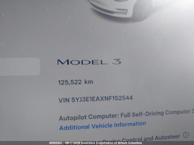 Tesla MODEL 3 2022 5YJ3E1EAXNF152544 Image 16