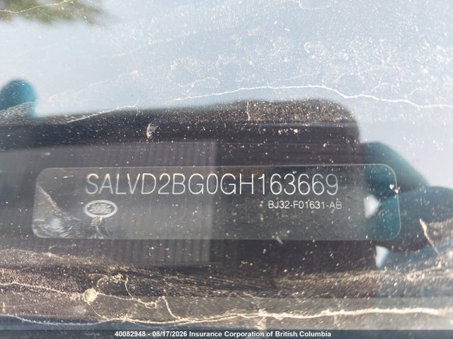 40082948 :رقم المزاد ، SALVD2BG0GH163669 vin ، 2016 Land Rover Range Rover Evoque Hse Dynamic مزاد بيع