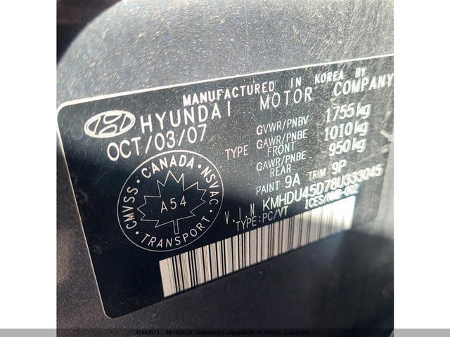 Aukcja sprzedaży 2008 Hyundai Elantra Gl/gls, vin: KMHDU45D78U333045, numer aukcji: 40082973