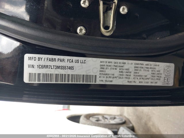RAM 1500 Classic Slt 2021 1C6RR7LT3MS557465 Image 9