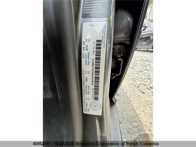 Продажа на аукционе авто 2003 Volkswagen Jetta, vin: 3VWSP29M93M148670, номер лота: 40082990