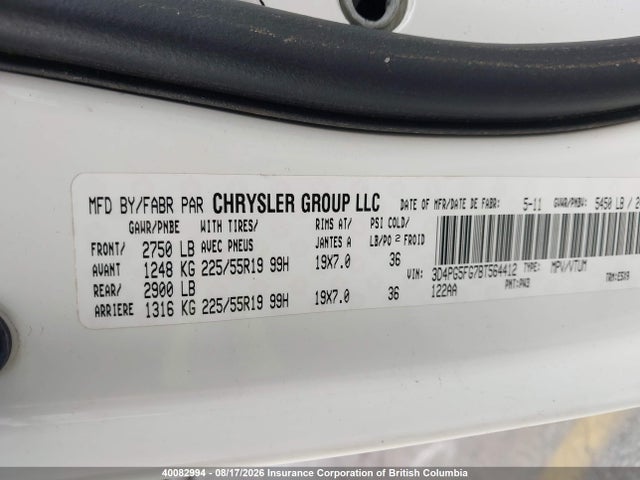 40082994 :رقم المزاد ، 3D4PG5FG7BT564412 vin ، 2011 Dodge Journey Sxt مزاد بيع