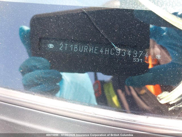 Aukcja sprzedaży 2017 Toyota Corolla L/le/xle/se/xse, vin: 2T1BURHE4HC934374, numer aukcji: 40075996