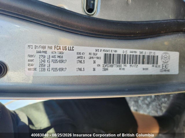 Dodge JOURNEY SE 2015 3C4PDCAB8FT730383 Image 6