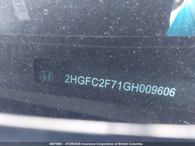 Продаж на аукціоні авто 2016 Honda Civic Ex, vin: 2HGFC2F71GH009606, номер лоту: 40079881