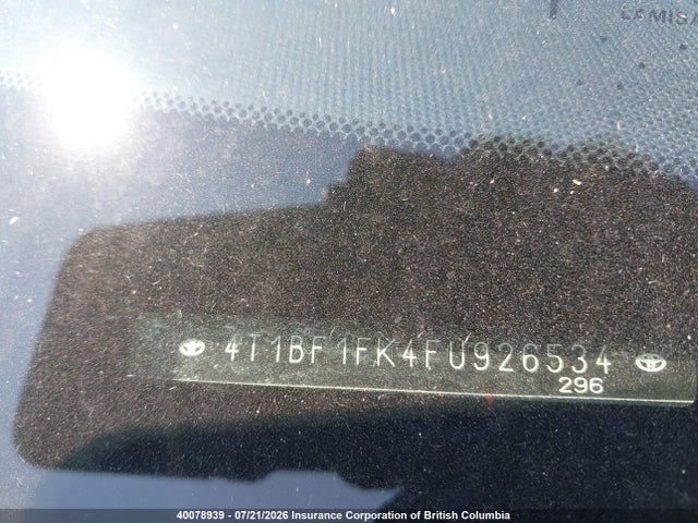 Продажа на аукционе авто 2015 Toyota Camry Le/xle/se/xse, vin: 4T1BF1FK4FU926534, номер лота: 40078939
