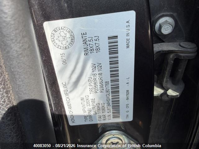 Acura RDX 2016 5J8TB4H5XGL801768 Image 16