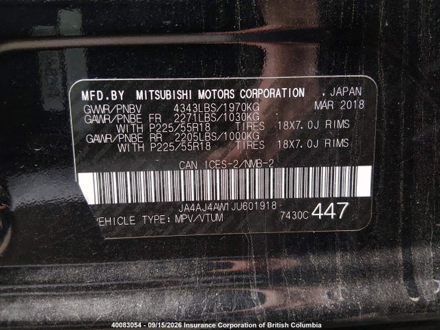 JA4AJ4AW1JU601918 Mitsubishi RVR