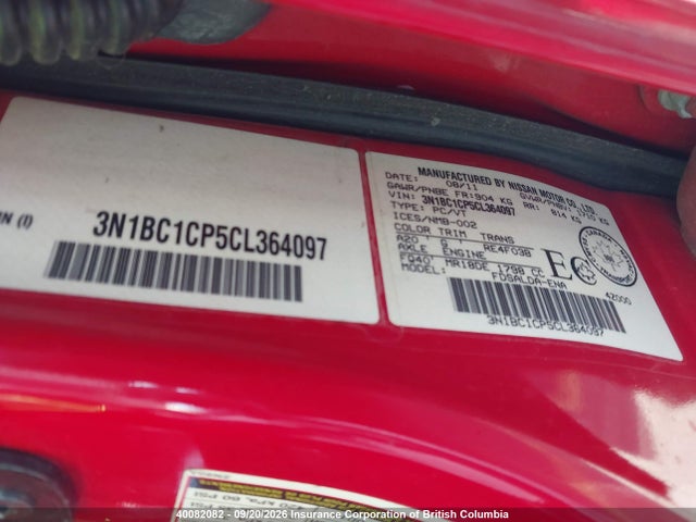 Aukcja sprzedaży 2012 Nissan Versa S/sl, vin: 3N1BC1CP5CL364097, numer aukcji: 40082082